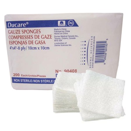 Picture of USP Type VII Gauze Sponge Ducare Cotton 8-Ply 4 X 4 Inch Square NonSterile90408