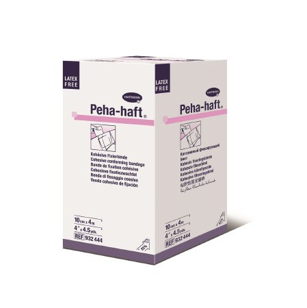 Picture of Absorbent Cohesive Bandage Peha-haft® 4 Inch X 4-1/2 Yard Standard Compression Self-adherent Closure White NonSterile932444
