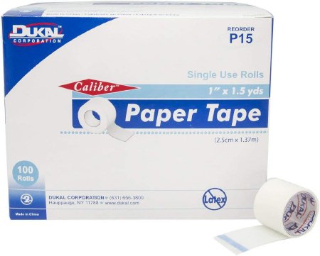 Picture of Medical Tape Caliber™ Single Use Roll Paper 1 inch X 1-1/2 Yard White NonSterileP15