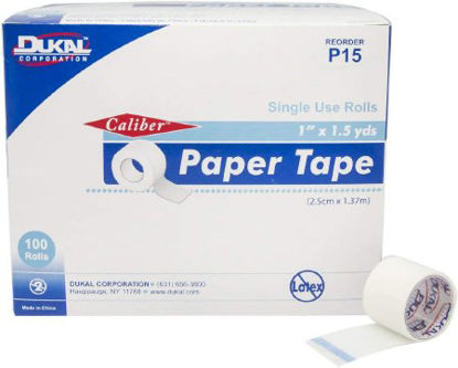 Picture of Medical Tape Caliber™ Single Use Roll Paper 1 inch X 1-1/2 Yard White NonSterileP15