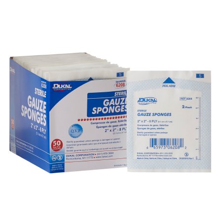 Picture of Gauze Sponge Dukal™ Cotton 8-Ply 2 X 2 Inch Square Sterile6208