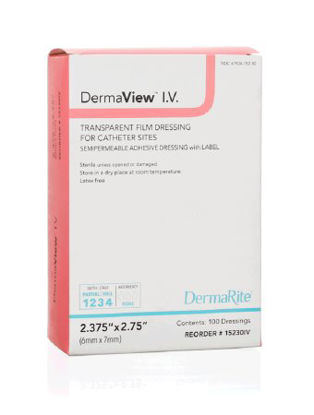 Picture of I.V. Specialty Dressing DermaView™ I.V. Film / Adhesive 2-3/8 X 2-3/4 Inch Sterile15230IV