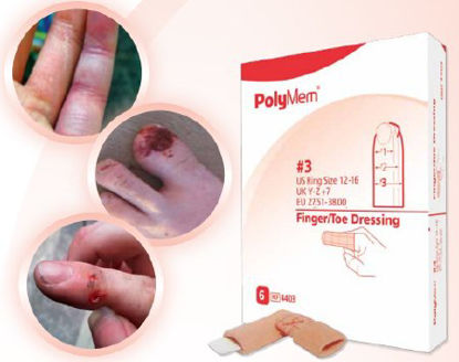 Picture of Foam Dressing PolyMem® 2.2 to 2.6 Inch Circumference Finger / Toe Non-Adhesive without Border NonSterile4402