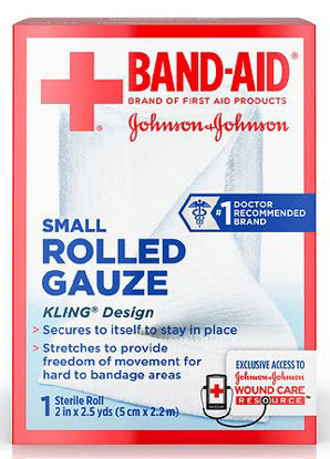 Picture of Conforming Bandage Band-Aid® Polyester / Rayon 2 Inch X 2-1/2 Yard Roll Shape Sterile38137116137