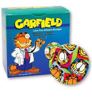 Picture of Adhesive Spot Bandage 7/8 Inch Plastic Round Kid Design (Garfield) SterileAB72
