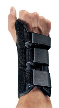 Picture of Wrist Brace with Thumb Spica ProCare® ComfortFORM™ Aluminum / Lycra® Left Hand Black Small81-87313