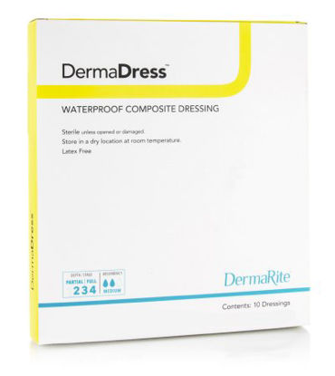 Picture of Composite Dressing DermaDress™ Waterproof 4 X 14 Inch Polyester / Rayon / Nonwoven Sterile12414
