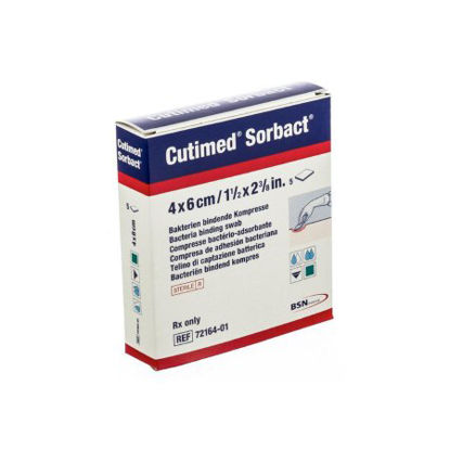 Picture of Impregnated Dressing Cutimed® Sorbact® 1.6 X 2.4 Inch Gauze Sorbact Sterile7216413