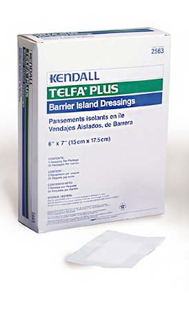 Picture of Adhesive Dressing Telfa™ Plus 6 X 7 Inch Nonwoven Rectangle White Sterile2563