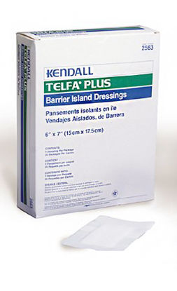 Picture of Adhesive Dressing Telfa™ Plus 6 X 7 Inch Nonwoven Rectangle White Sterile2563