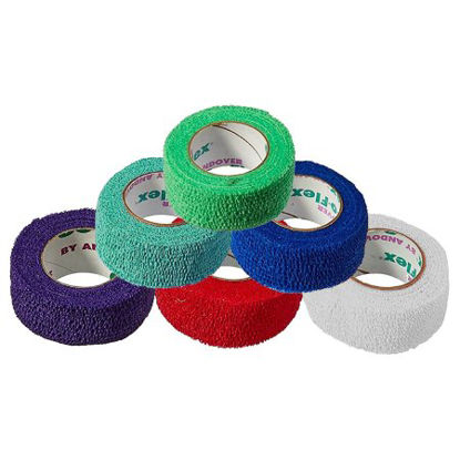 Picture of Cohesive Bandage CoFlex® 1-1/2 Inch X 5 Yard 14 lbs. Tensile Strength Self-adherent Closure Teal / Blue / White / Purple / Red / Green NonSterile3150RB