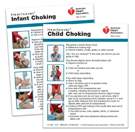 Picture of Wallet Card American Heart Association Heartsaver Child & Infant Choking Wallet Card AHA15-1045