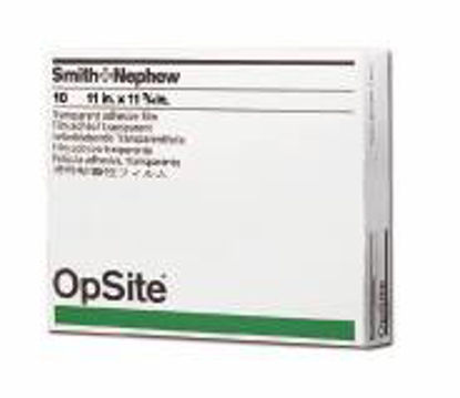 Picture of Transparent Film Dressing OpSite Rectangle 11 X 11-3/4 Inch 2 Tab Delivery Without Label Sterile4987
