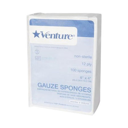 Picture of Gauze Sponge Venture™ Gauze 12-Ply 4 X 8 Inch Rectangle NonSterile908200