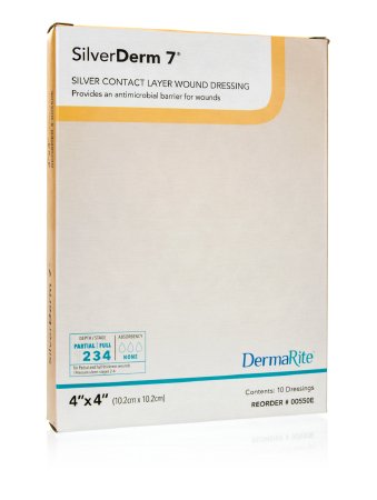 Picture of Silver Wound Contact Layer Dressing SilverDerm7® 4 X 4 Inch Square Sterile00550E