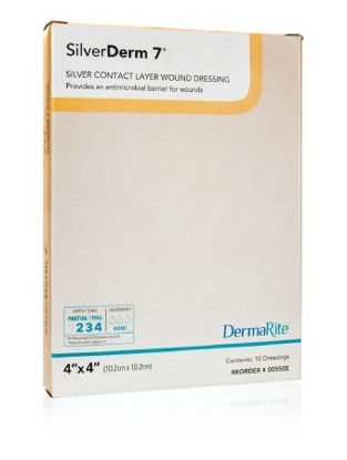 Picture of Silver Wound Contact Layer Dressing SilverDerm7® 4 X 4 Inch Square Sterile00550E