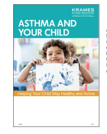 Picture of Patient Booklet Krames® Asthma and Your Child12248