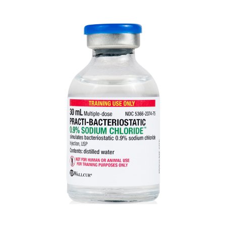 Picture of Clinical Training Medication Practi-Bacteriostatic Sodium Chloride 0.9%™ 30 mL Vial Distilled Water Liquid494SC