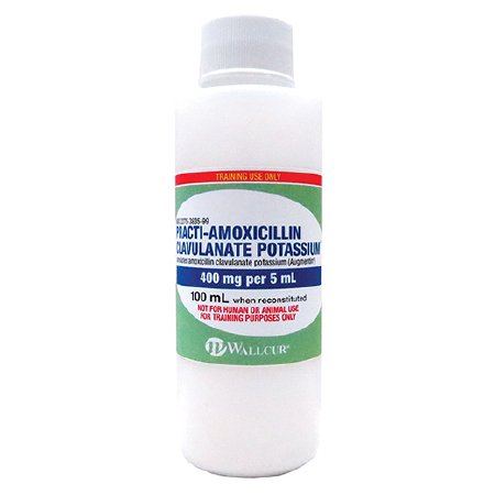 Picture of Clinical Training Medication Practi-Amoxicillin Clavulanate™ 100 mL Bottle Unsterile Fructose Reconstiuted Powder651AX
