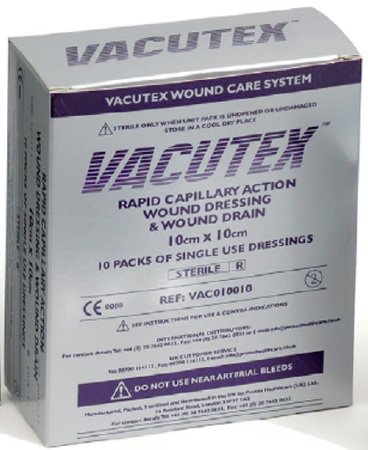Picture of Rapid Capillary Action Wound Dressing Vacutex™ Polyester Filamets / Polyester / Cotton Non-impregnated 4 X 4 Inch SterileVAC010010