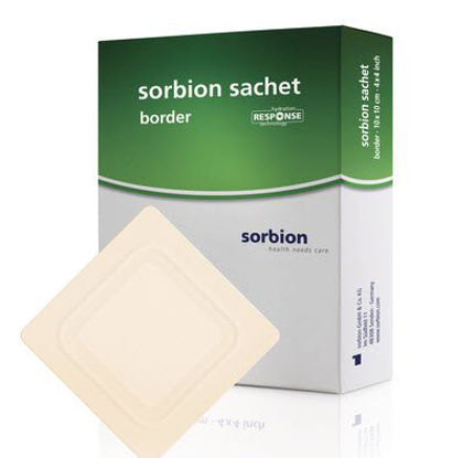 Picture of Hydroactive Wound Dressing Cutimed® Sorbion® Sachet Border Cellulose / Gel Forming Polymer 4 X 4 Inch7323600