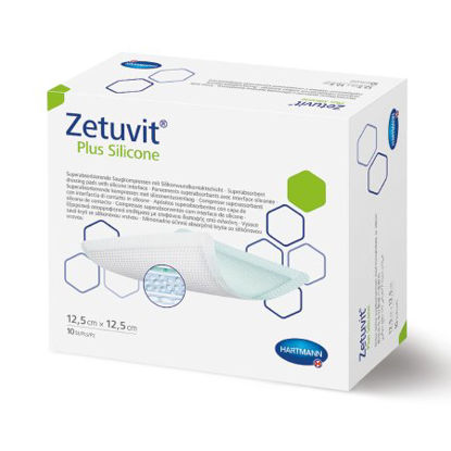 Picture of Super Absorbent Dressing Zetuvit® Plus Silicone Non-Bordered Silicone / Cellulose / Super Absorbent Polymer 5 X 5 Inch Sterile413115