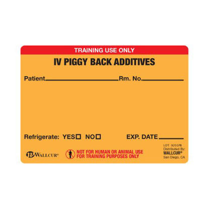 Picture of Training Medication Labels Practi-IV Piggy Back Labels™9201PB