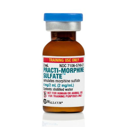 Picture of Clinical Training Medication Practi-Morphine Sulfate™ 2mg/mL 2 mL Tint Vial Distilled Water Liquid447MSG