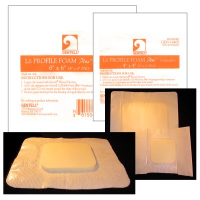 Picture of Foam Dressing LoProfile® Bordered 4 X 4 Inch Square Adhesive with Border SterileGEN-14400C