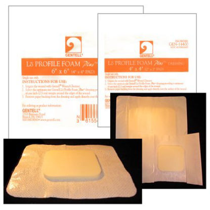 Picture of Foam Dressing LoProfile® Bordered 4 X 4 Inch Square Adhesive with Border SterileGEN-14400C