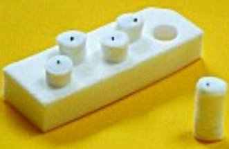 Picture of Surgical Dissector Sponge Auto-Count® X-Ray Detectable Cotton 3/8 X 3/4 Inch 5 Count Foam Count Holder Sterile31201010