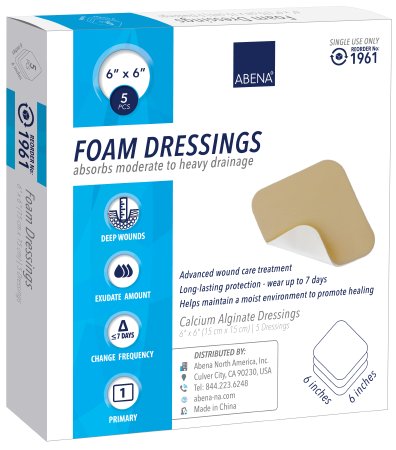 Picture of Foam Dressing Abena® 6 X 6 Inch Square Non-Adhesive without Border Sterile1961