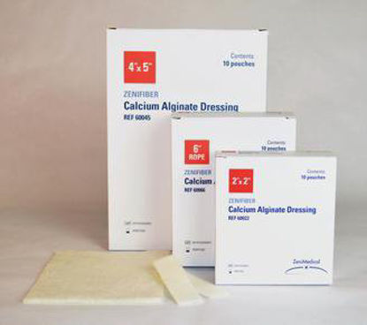 Picture of Calcium Alginate Dressing Zenifiber 4 X 5 Inch Rectangle Calcium Alginate Sterile60045