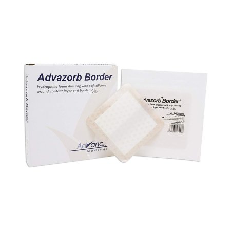 Picture of Silicone Foam Dressing Advazorb Border® 6 X 6 Inch Square Silicone Adhesive with Border SterileCR4193