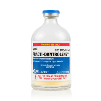 Picture of Clinical Training Medication Practi-Dantrolene™ 100 mL Vial Unsterile Fructose / Tartrazine Yellow, Reconstituted Powder425DP