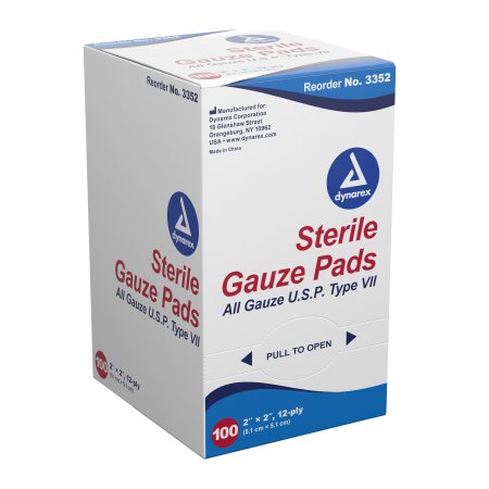 Picture of Gauze Sponge Dynarex® Gauze 12-Ply 2 X 2 Inch Square Sterile3352