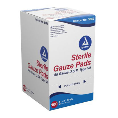 Picture of Gauze Sponge Dynarex® Gauze 12-Ply 2 X 2 Inch Square Sterile3352