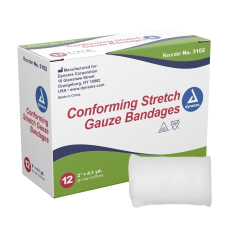 Picture of Conforming Bandage Dynarex® Polyester 1-Ply 2 Inch X 4-1/10 Yard Roll Shape NonSterile3102