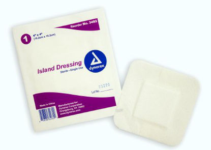 Picture of Adhesive Dressing Dynarex 4 X 4 Inch Nonwoven / Cotton Square White Sterile3493