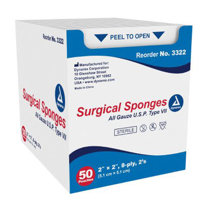 Picture of Gauze Sponge Dynarex® Gauze 8-Ply 2 X 2 Inch Square Sterile3322