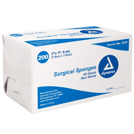 Picture of Gauze Sponge Dynarex® Gauze 8-Ply 3 X 3 Inch Square NonSterile3232