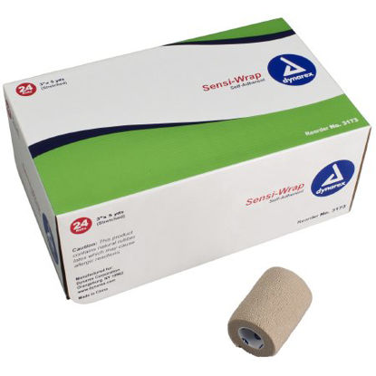 Picture of Cohesive Bandage Sensi-Wrap 3 Inch X 5 Yard Standard Compression Self-adherent Closure Tan NonSterile3173