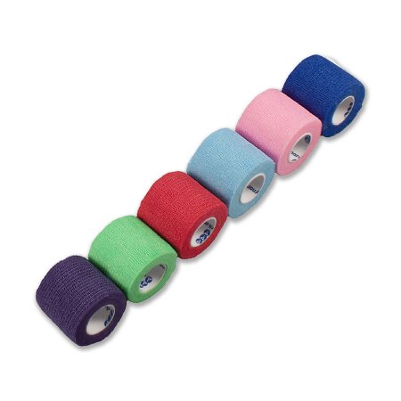 Picture of Cohesive Bandage Sensi-Wrap 2 Inch X 5 Yard Standard Compression Self-adherent Closure Red / Green / Purple / Dark Blue / Pink / Light Blue NonSterile3216