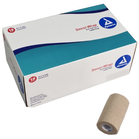 Picture of Cohesive Bandage Sensi-Wrap 4 Inch X 5 Yard Standard Compression Self-adherent Closure Tan NonSterile3190