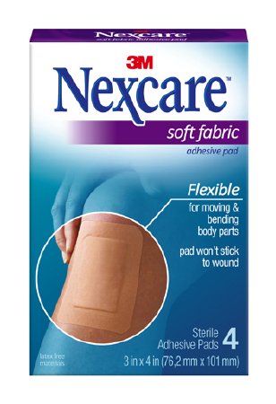 Picture of Adhesive Strip Nexcare™ 3 X 4 Inch Fabric Rectangle Tan SterileSFP34