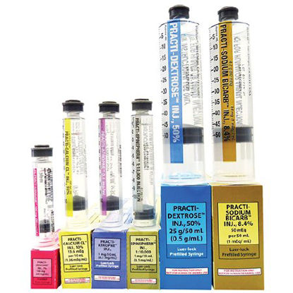 Picture of Clinical Training Medication Practi-Crash Code 6-Pack™ Assorted Sizes Needle Free Syringe Distilled Water Liquid1500CP