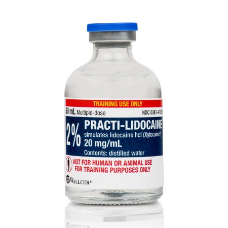 Picture of Clinical Training Medication Practi-Lidocaine 2%™ 50 mL Vial Distilled Water Liquid485LC