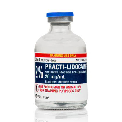 Picture of Clinical Training Medication Practi-Lidocaine 2%™ 50 mL Vial Distilled Water Liquid485LC
