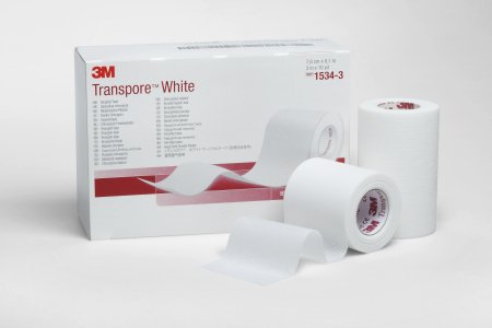 Picture of Medical Tape 3M™ Transpore™ White Bi-directional Tear Plastic 1/2 Inch X 10 Yard White NonSterile1534-0
