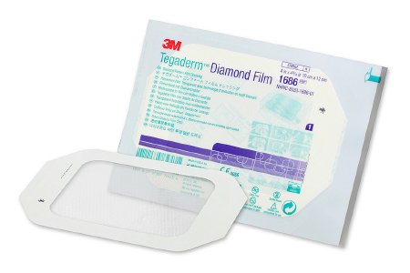 Picture of Transparent Film Dressing 3M™ Tegaderm™ Rectangle 4 X 4-3/4 Inch Frame Style Delivery Without Label Sterile1686